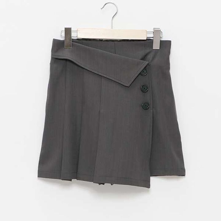[DHOLIC] Wrap Pleated Skirt-Pants,Gray, medium image number 2