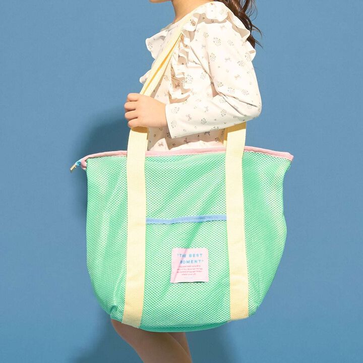 Mesh Colorful Tote Bag [Kids' Clothing] [Girls],Light green, medium image number 0