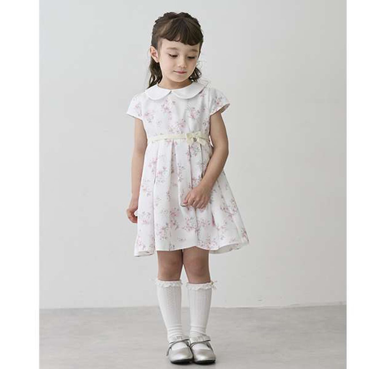 Occasion Collar Pleated One-Piece Dress,Light gray, large image number 16