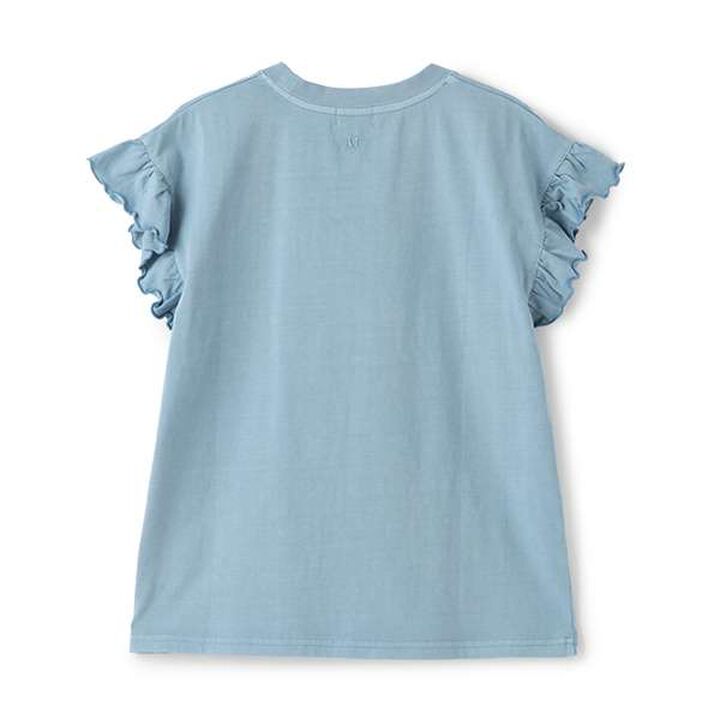 [AMI] Sleeve Frill Pigment T-Shirt,Sax blue, medium image number 1