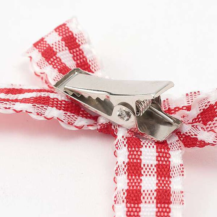 Check Ribbon Mini Hair Clips 6P Set,Black, medium image number 7