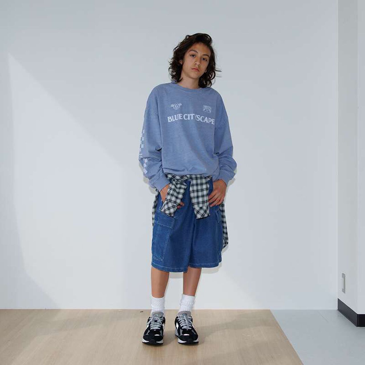 Cool Sensation Denim Half Cargo Pants,Deep blue, large image number 19