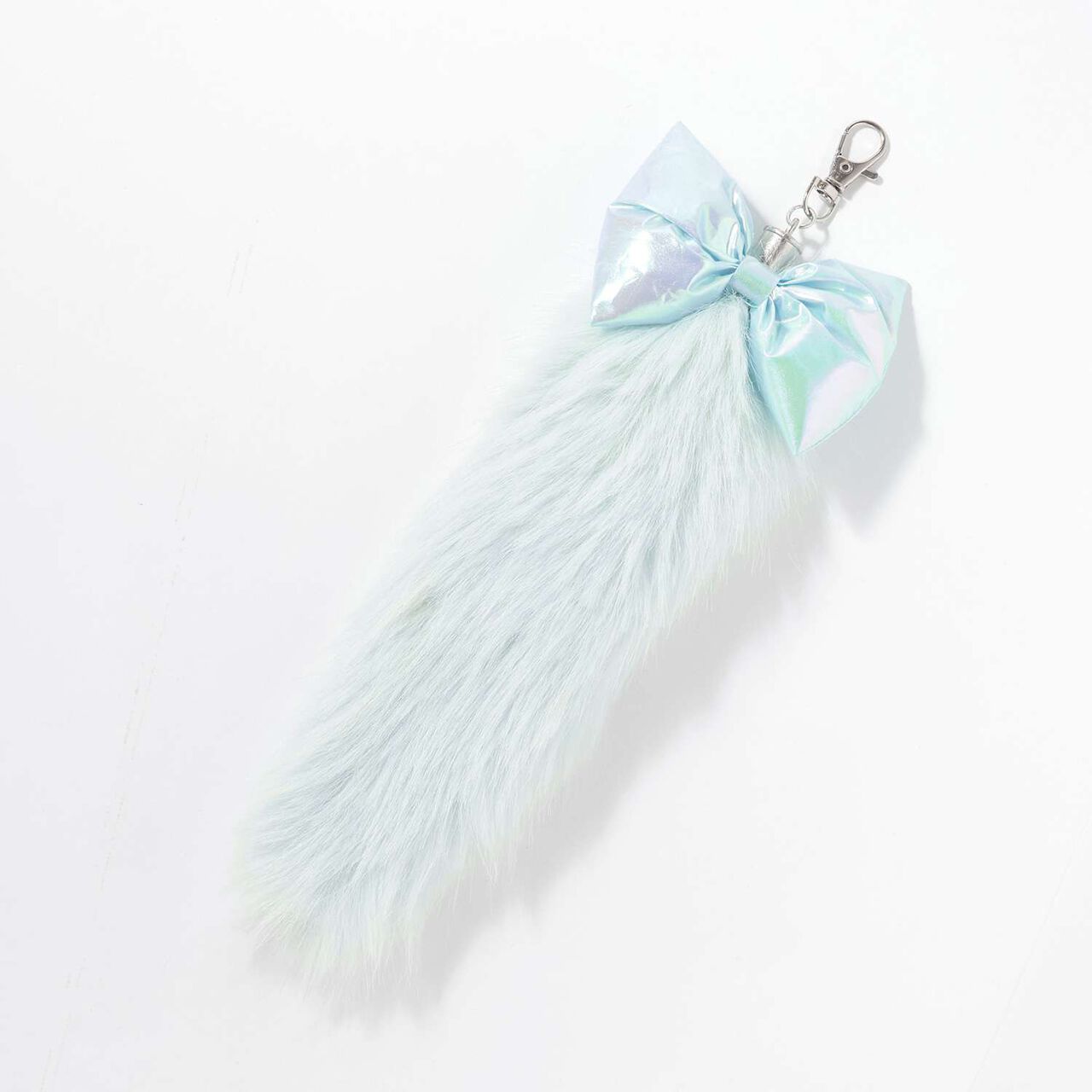 Lame Denim Tiered Skirt with Tail Charm,Navy, large image number 9