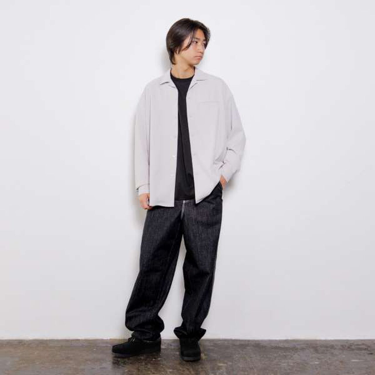 Denim Painter Pants with Colorful Stitching,Black, large image number 7