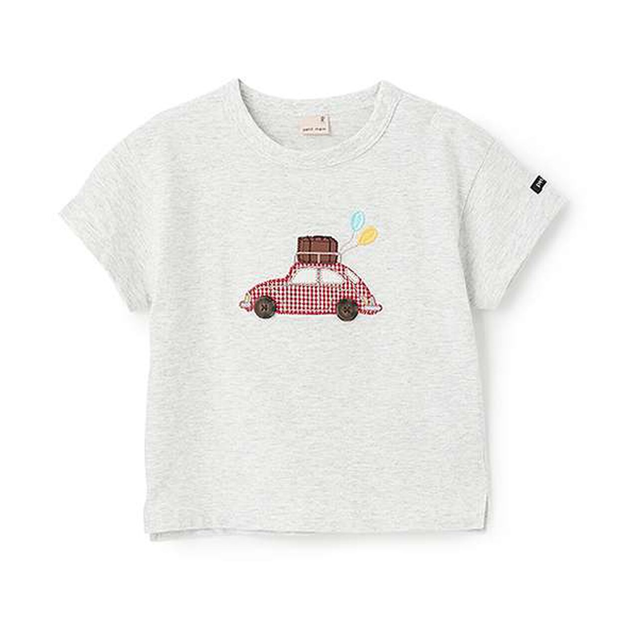 Appliqu&eacute; Car Pony Short Sleeve T-Shirt,Smoke white, large image number 0