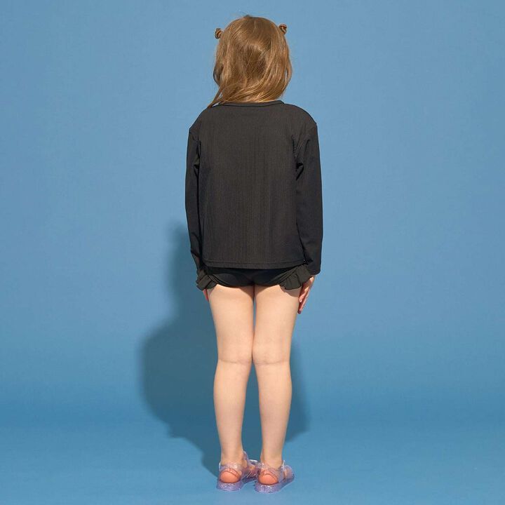 [SWIM] [UV Protection] Rash Guard Cardigan with Ribbon,Sax blue, medium image number 17