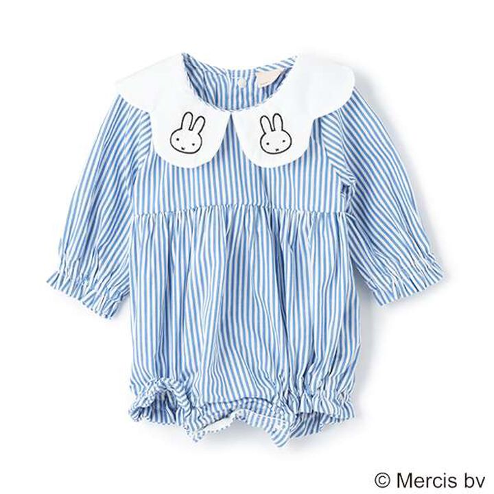 [Miffy] Embroidered Collar Romper,Sax blue, medium image number 0
