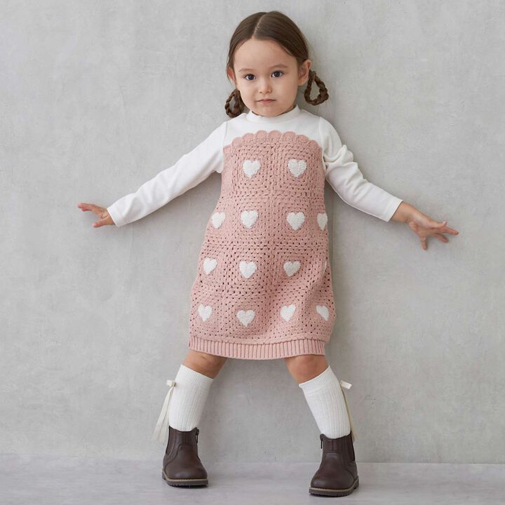 [Link] Black Crocheted Docking Dress,Pink, medium image number 0