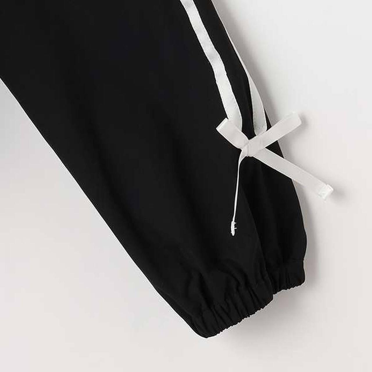 Ribbon Line Bomber Jacket,Black, large image number 9