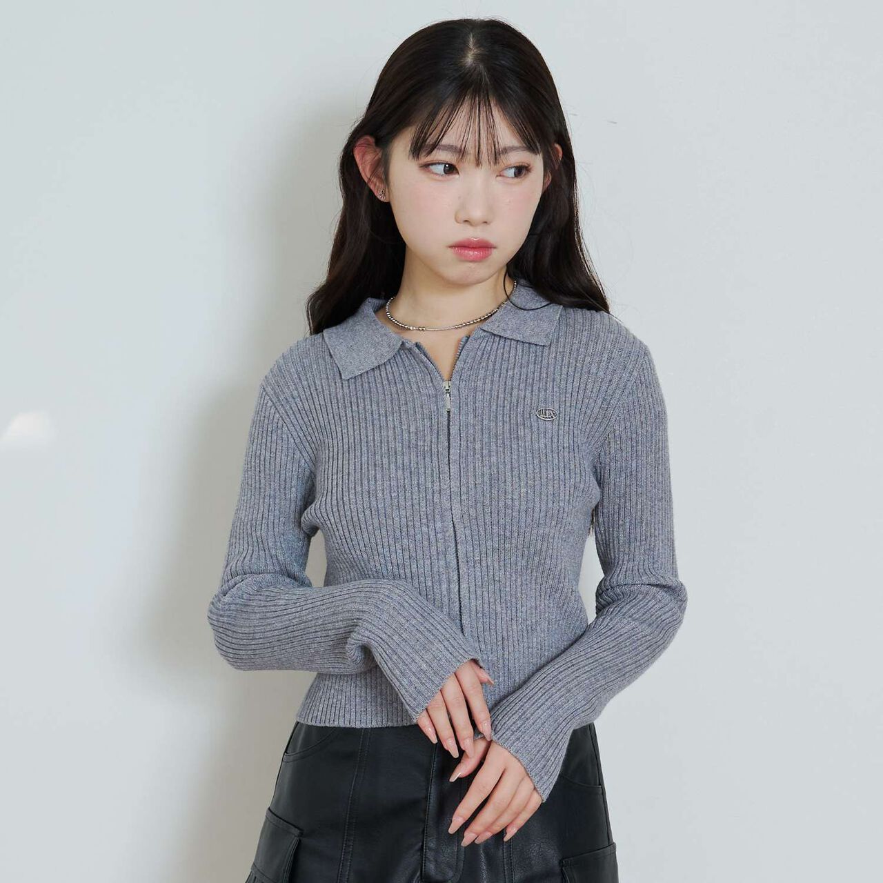 [LTXC] Washable Ribbed W Zipper Cardigan,Ivory, large image number 5