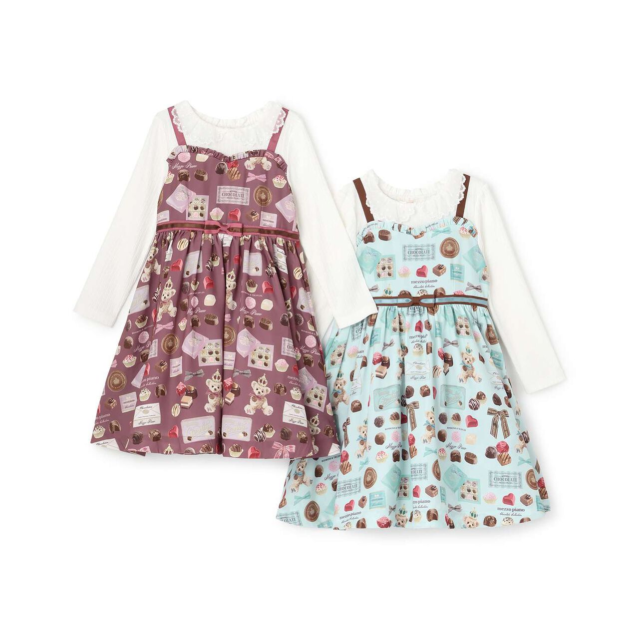 [Restock] Bonbon Chocolate Pattern Docking Dress,Deep red, large image number 9