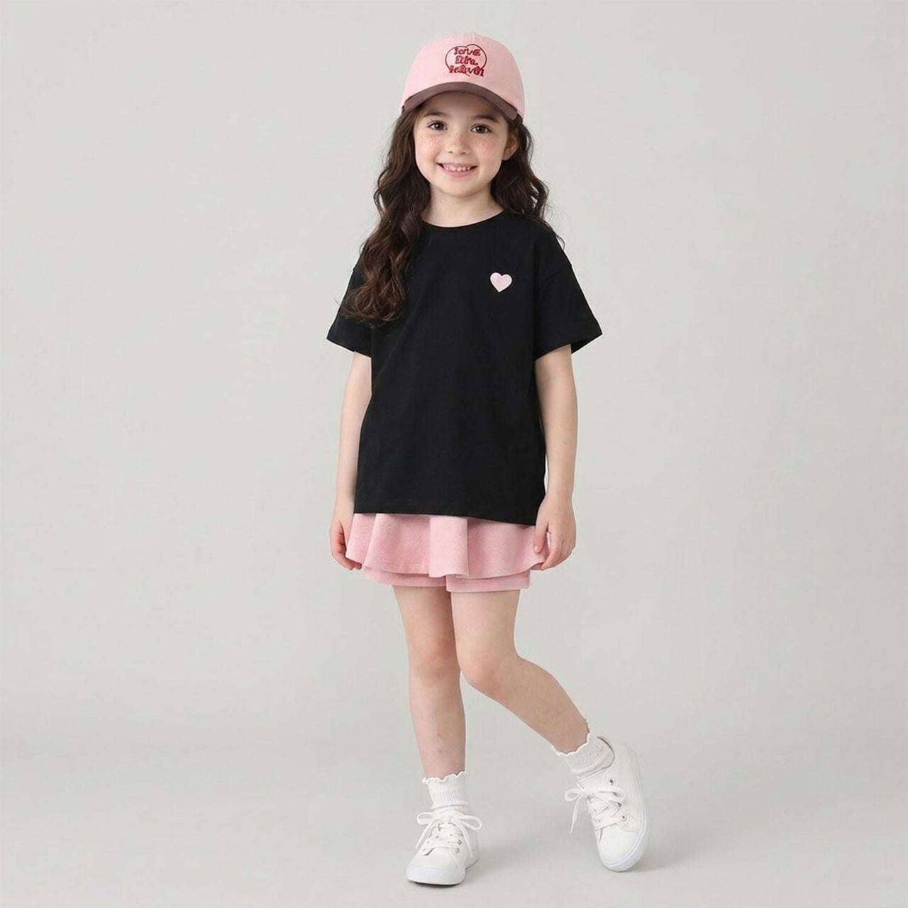 [100% Cotton] Heavy Rotation A-Line T-Shirt 2-Piece Set for Girls Kids,Dark red, large image number 31