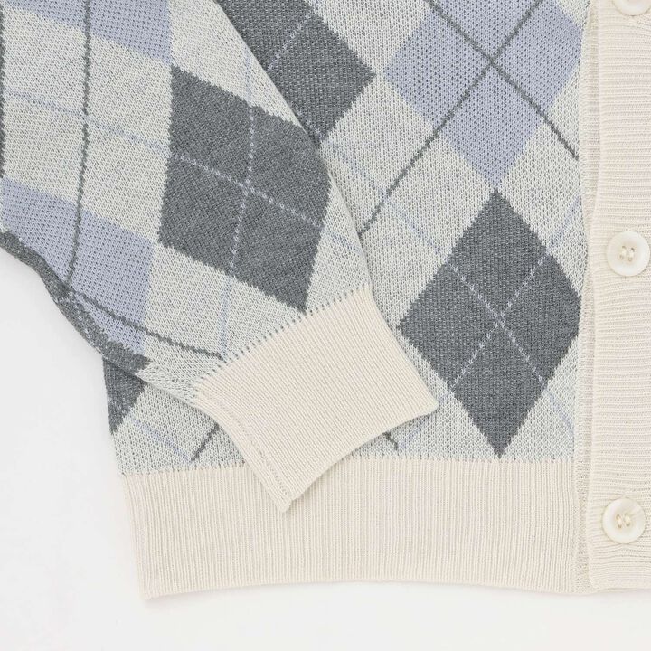 [Arael] Argyle Cardigan,Emerald green, medium image number 13