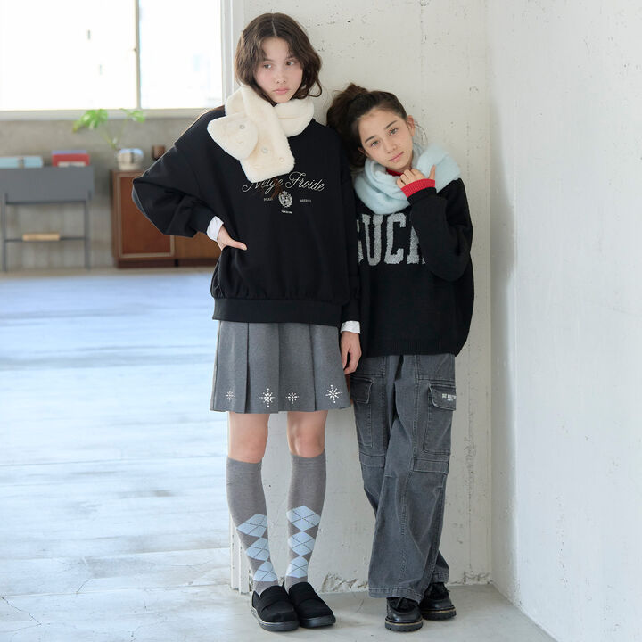 [Anti-Static] Loop Yarn Scarf,Black, medium image number 4