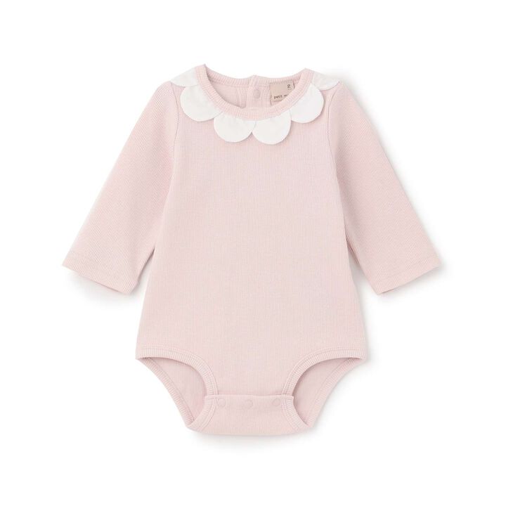 Scallop Trim Collar Romper,Light pink, medium image number 0