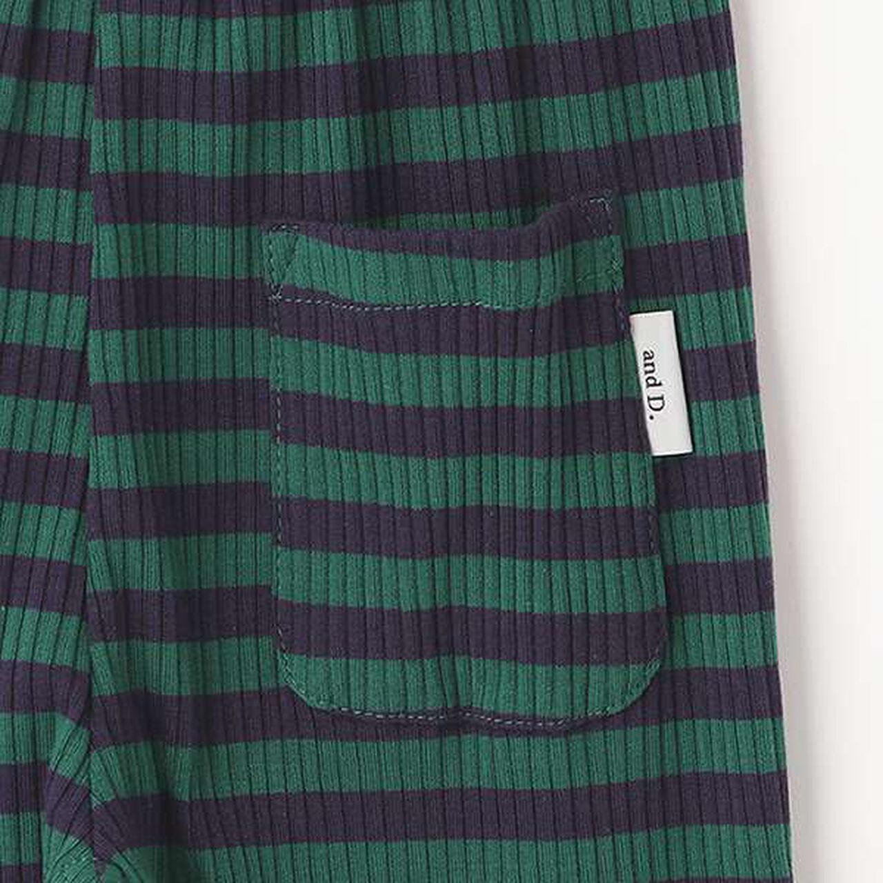 [365D.] Anti-Stain Stripe Pattern Ribbed 7/8 Leggings,Black, large image number 8