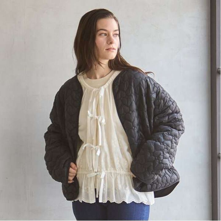 [Link] Assorted Quilted Jacket,Black, medium image number 0