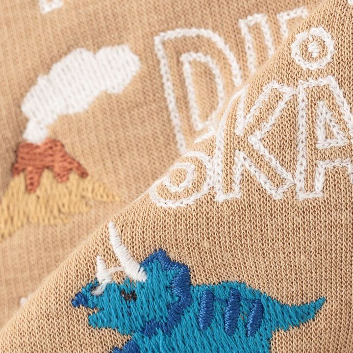 [Restock] Long-Length Straight Pants with Dinosaur Embroidery,Black, medium image number 9