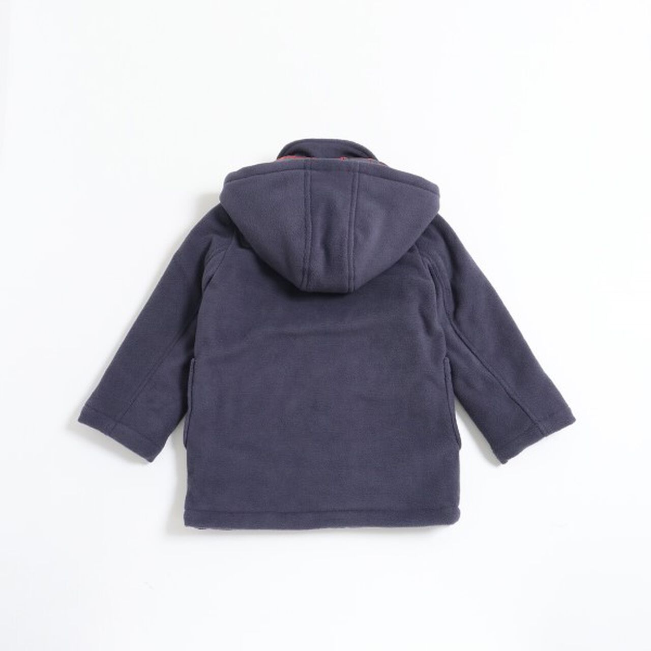 KP Boy Fleece Checkered Duffle Coat [90-130],Navy, large image number 2