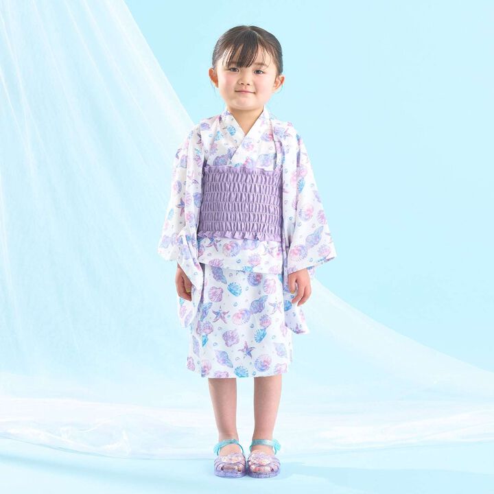 [Easy Wear♪] Cool Touch 4-Way Separate Yukata with Obi Belt (Kawaii) [Kids Girls],Dark red, medium image number 20