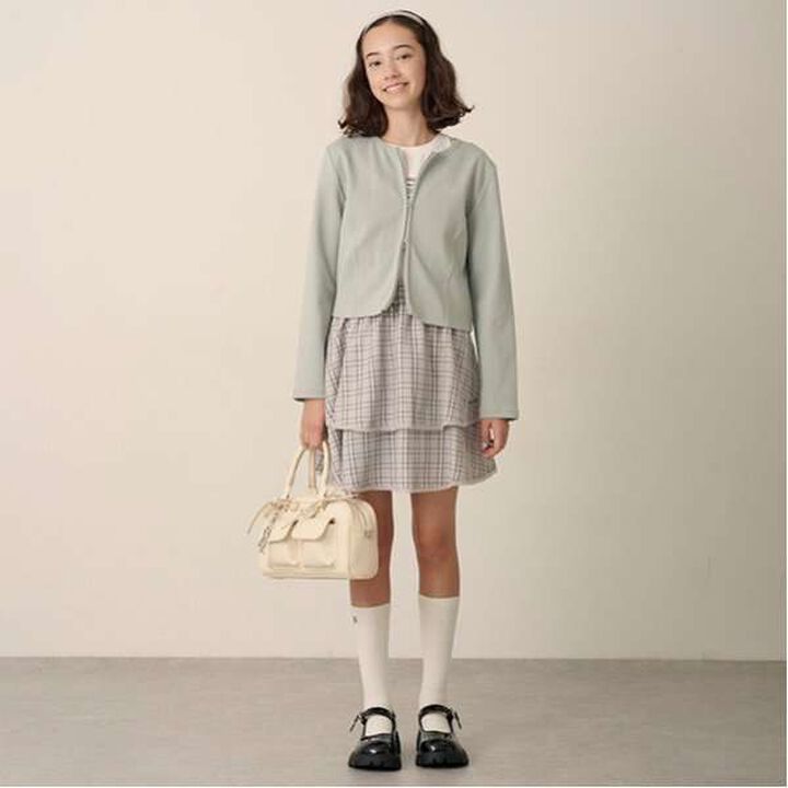 Tiered Frill Skirt with Shorts,Gray, medium image number 3