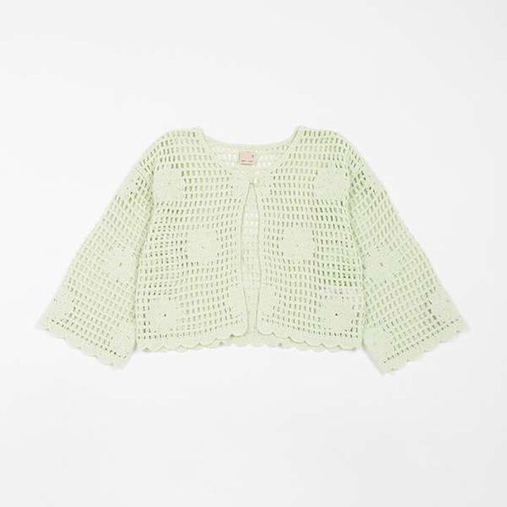 [Link] Flower Motif Black Crochet Cardigan,Ivory, medium image number 13