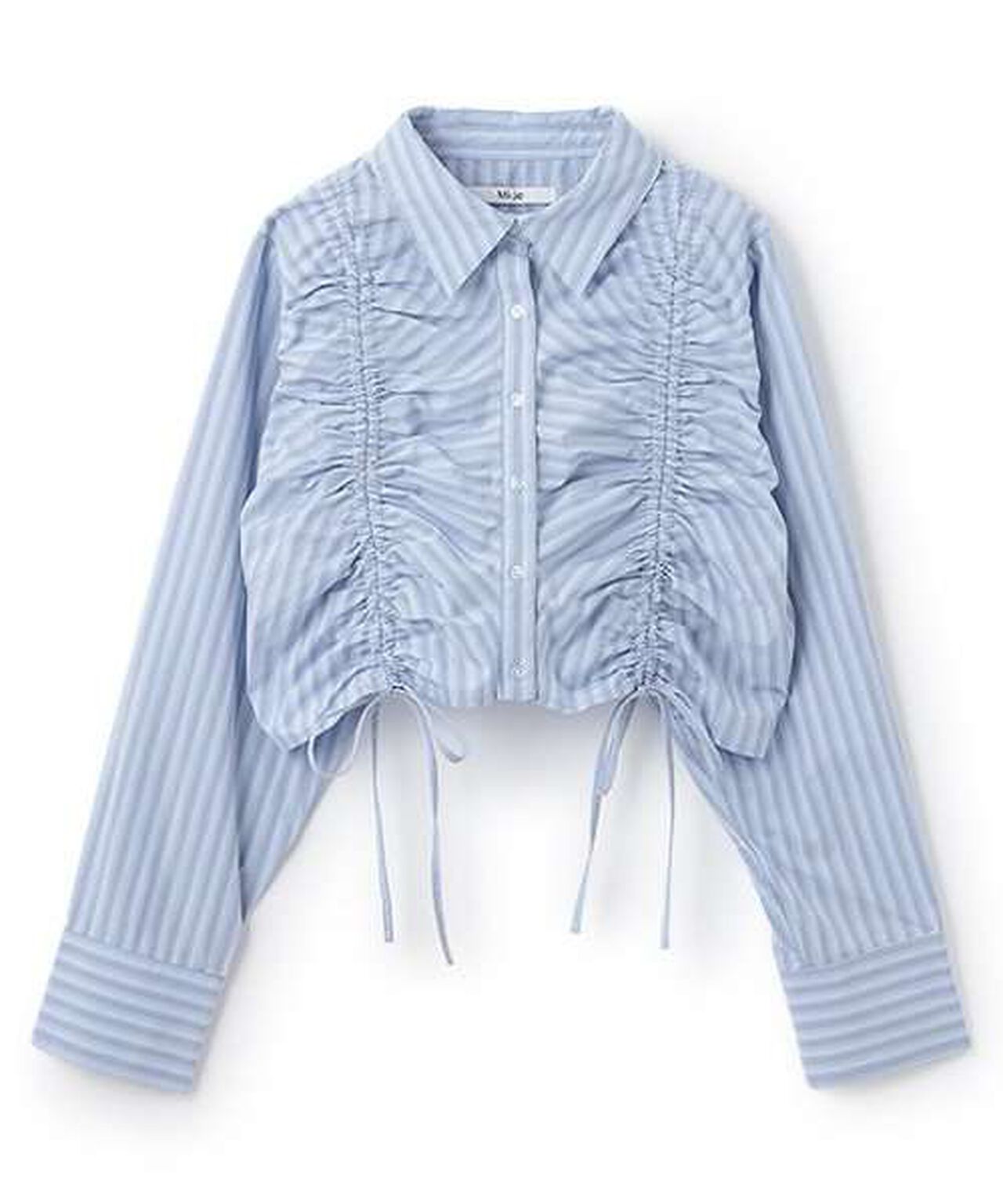 Shirred Ribbon Blouse,Beige, large image number 6