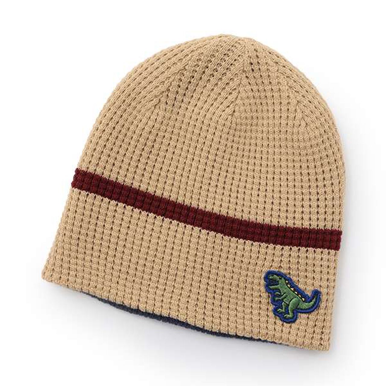 Dinosaur Appliqu&eacute; Reversible Beanie,Beige, large image number 2