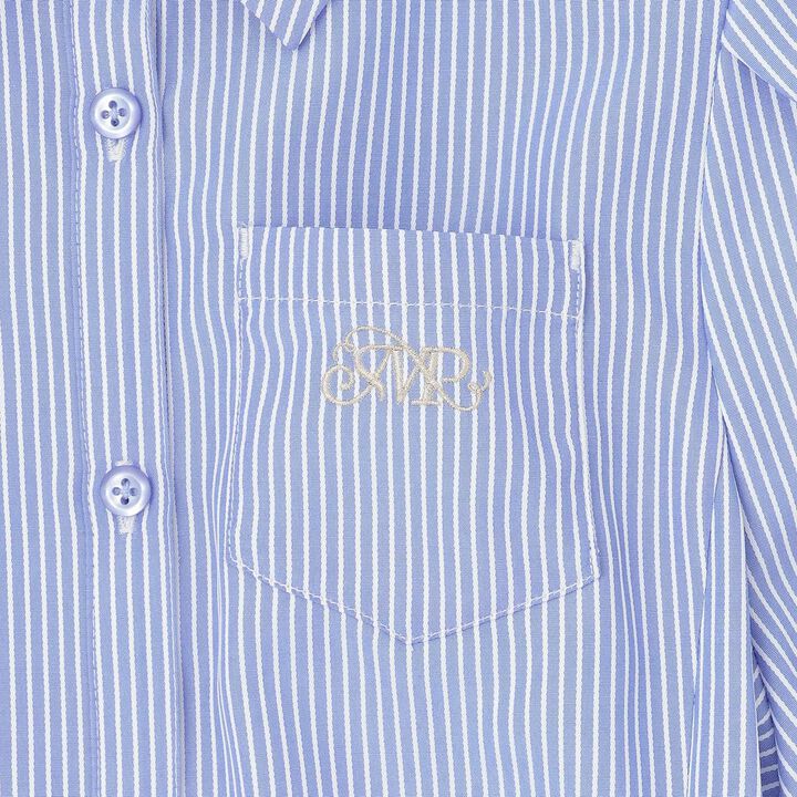 Tiered Shirt Mini One-Piece Dress,Blue, medium image number 4