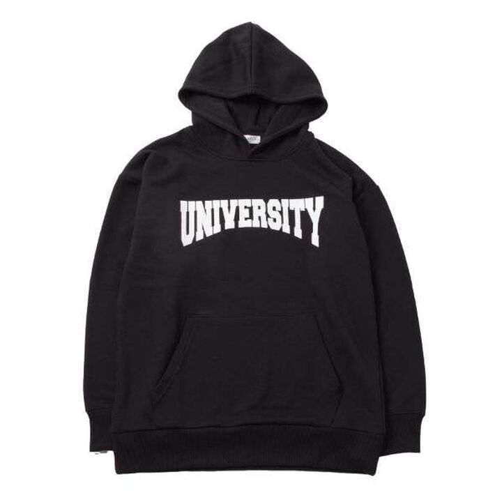 Fleece College Print Parka,Black, medium image number 10