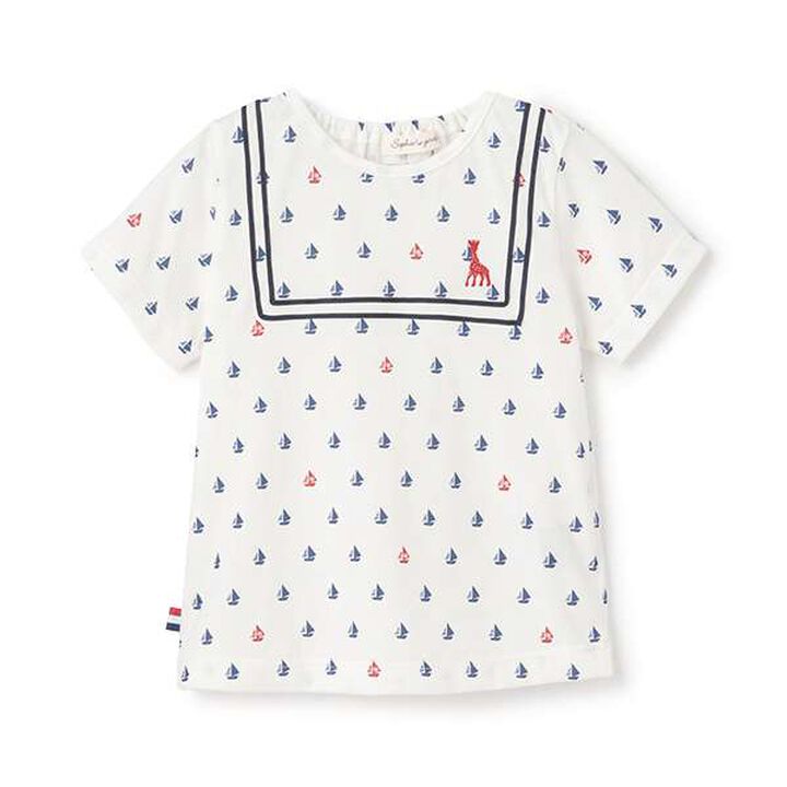 Yacht Print Short Sleeve T-Shirt,, medium