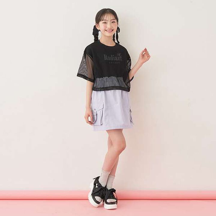 Mesh T-Shirt & T-Shirt Set,Black, medium image number 7