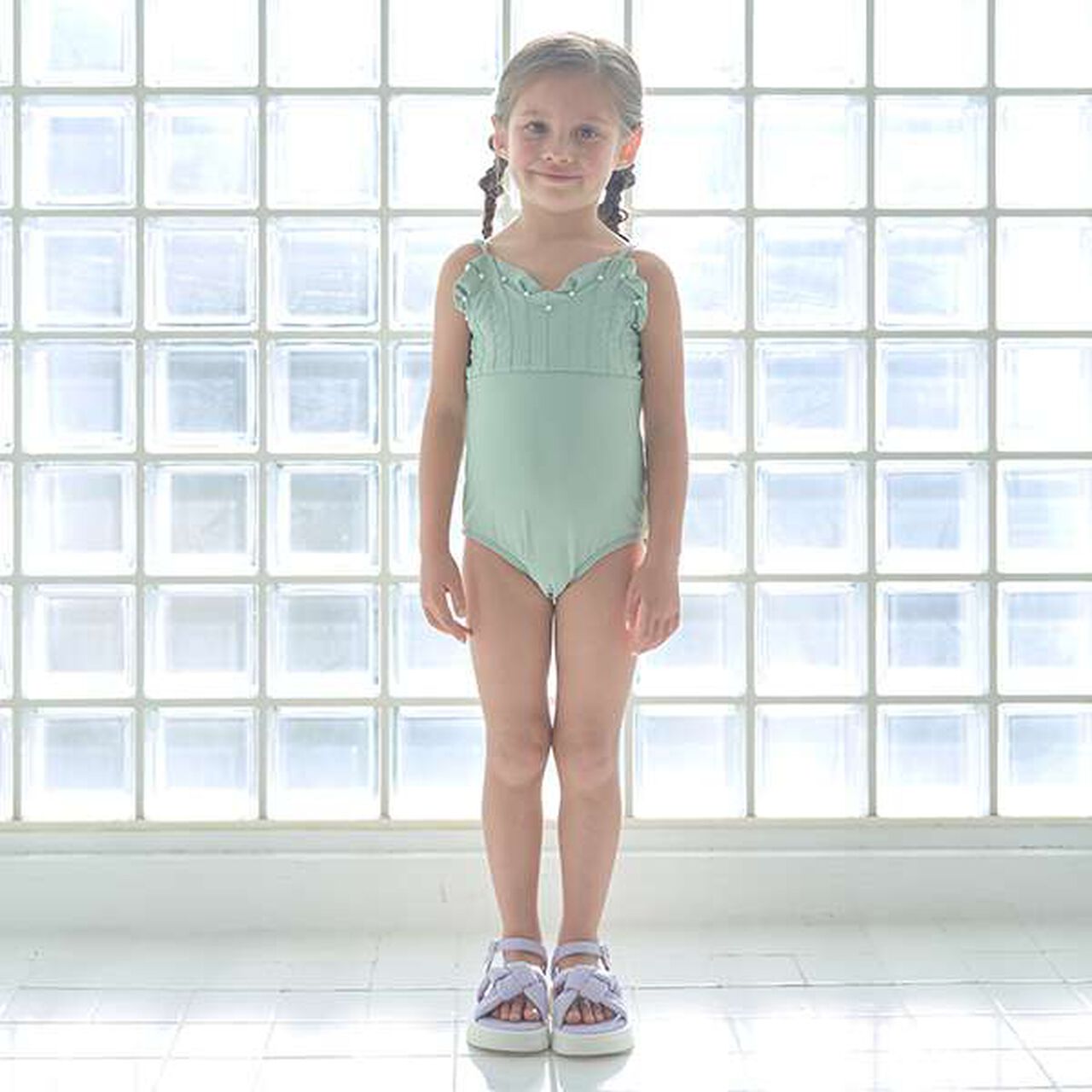 [SWIM] Pearl-Accented Mermaid One-Piece Dress,Mustard, large image number 4