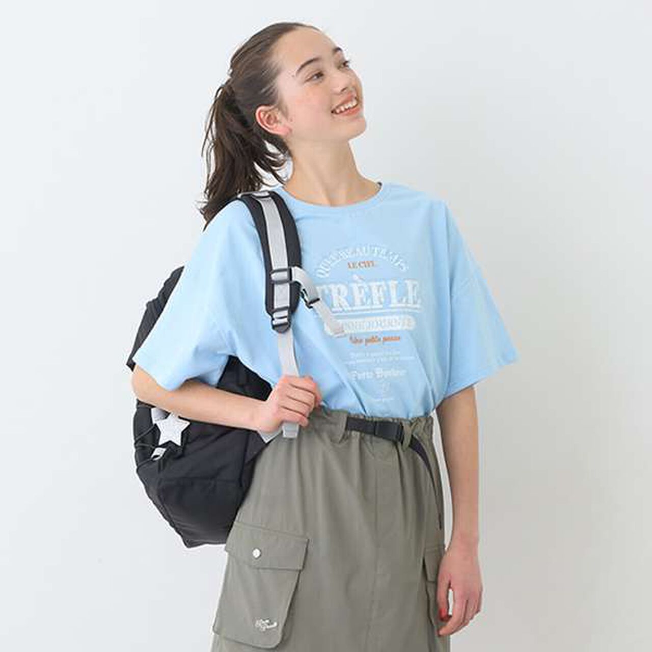 Casual Backpack with Charm,Black, large image number 20