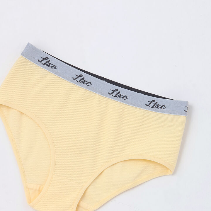 [LTXC] Logo Ribbed Shorts,Yellow, medium image number 2