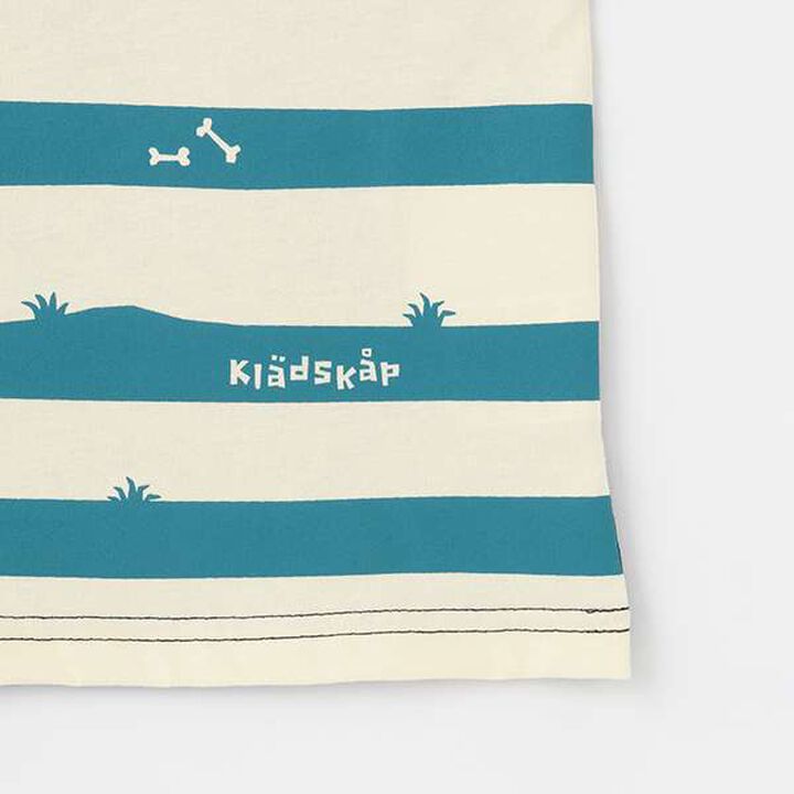 Dinosaur Stripe Pattern Long-Sleeve T-Shirt,Top gray, medium image number 5