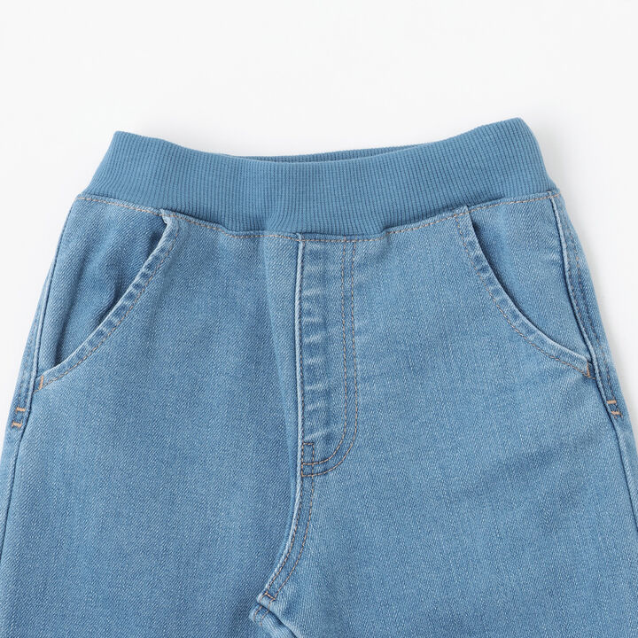 Wool Lined Denim Barrel Pants,Sax blue, medium image number 8