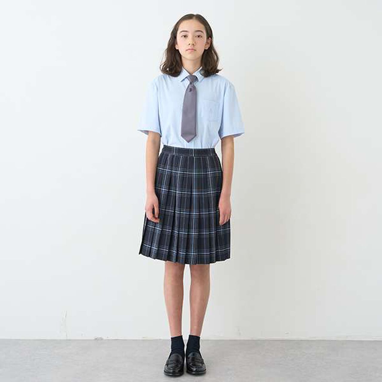 *TW Pleated Check Skirt,Blue, large image number 15