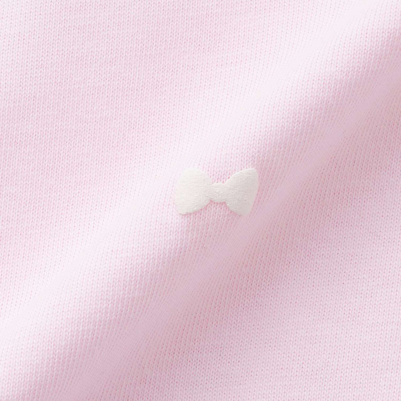Short Sleeve T-Shirt with Rabbit Mascot and Ribbon Pattern,Off white, large image number 7