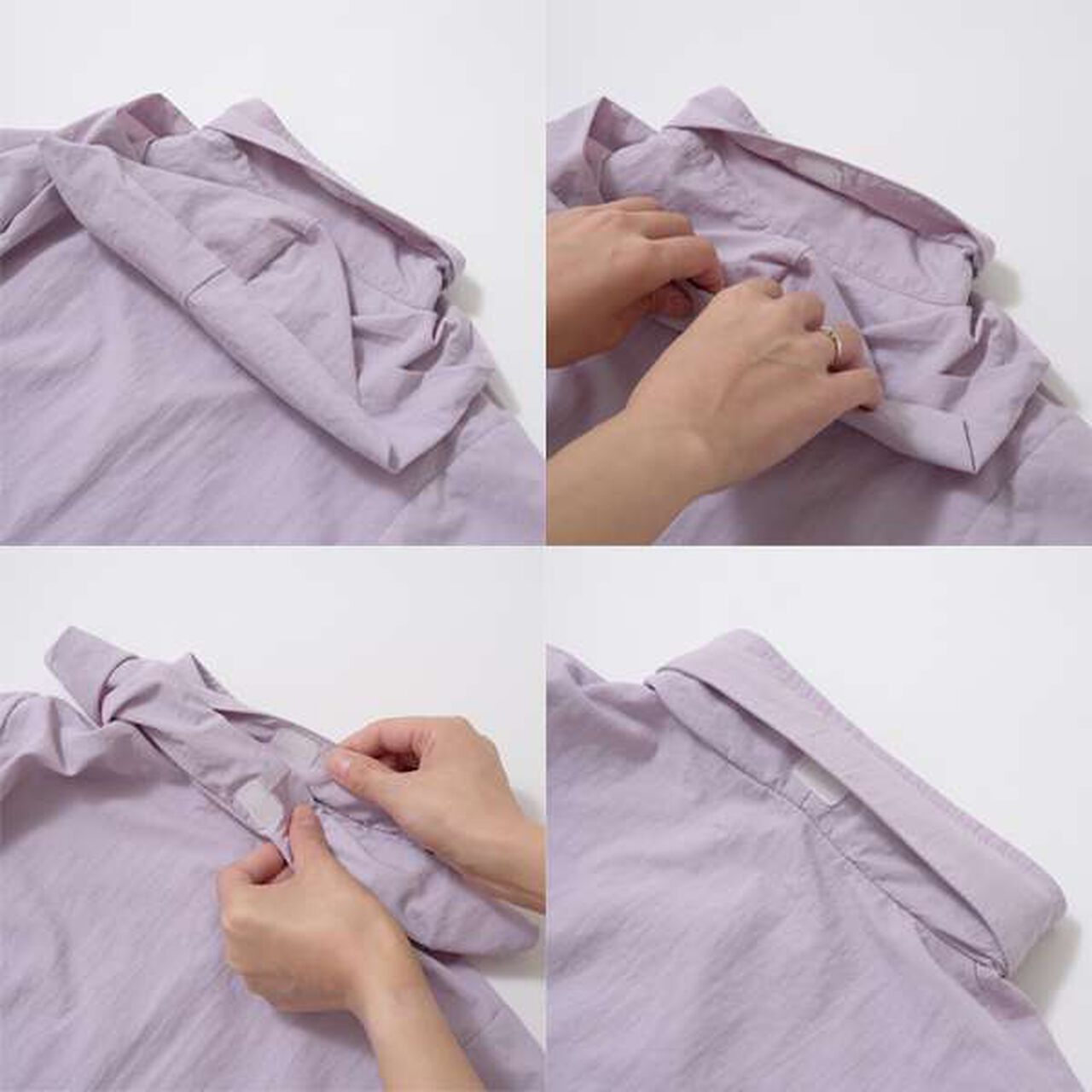 [Water-Repellent] Back Frill A-Line Mountain Parka (Storage Bag Included),Lavender, large image number 15