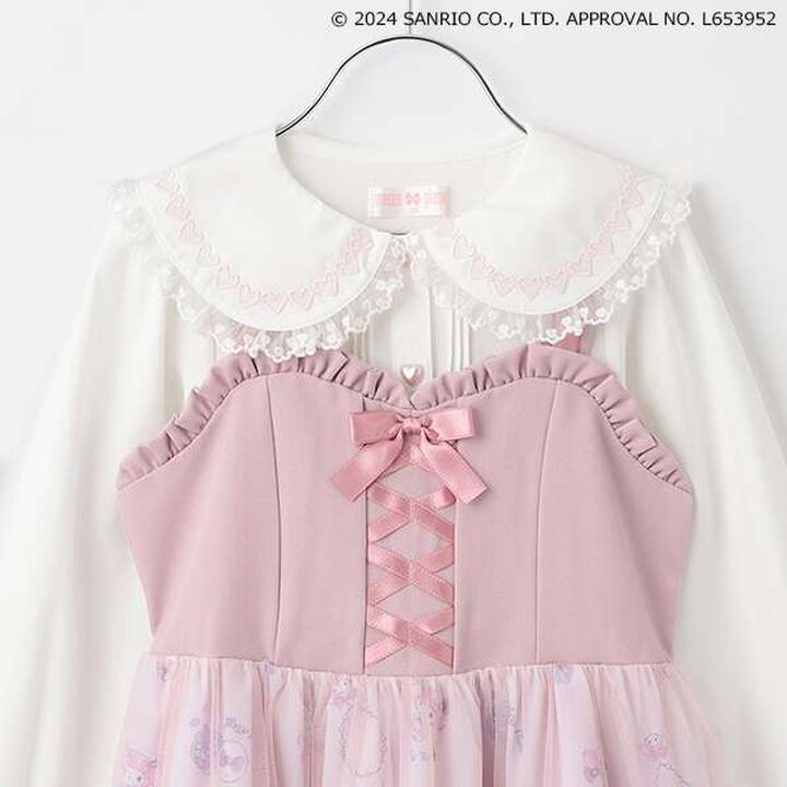 Dressed-Up My Melody Blouse & One-Piece Dress Set,Pink, medium image number 8