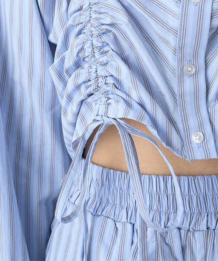 Shirred Ribbon Blouse,Beige, medium image number 11