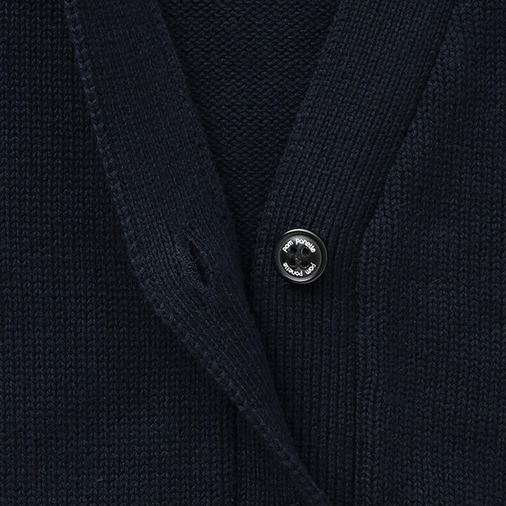 Cotton Knit V-Neck Cardigan,Navy, medium image number 5