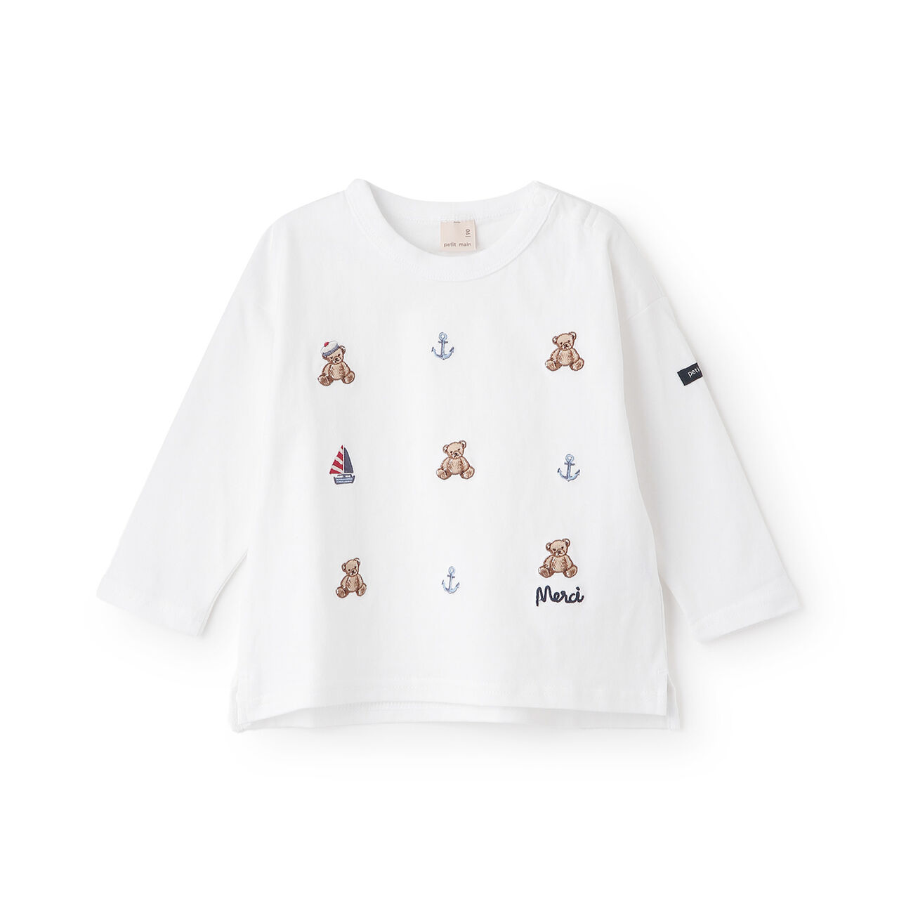 Link Bear Embroidery Marine Long-Sleeve T-Shirt,Navy, large image number 3