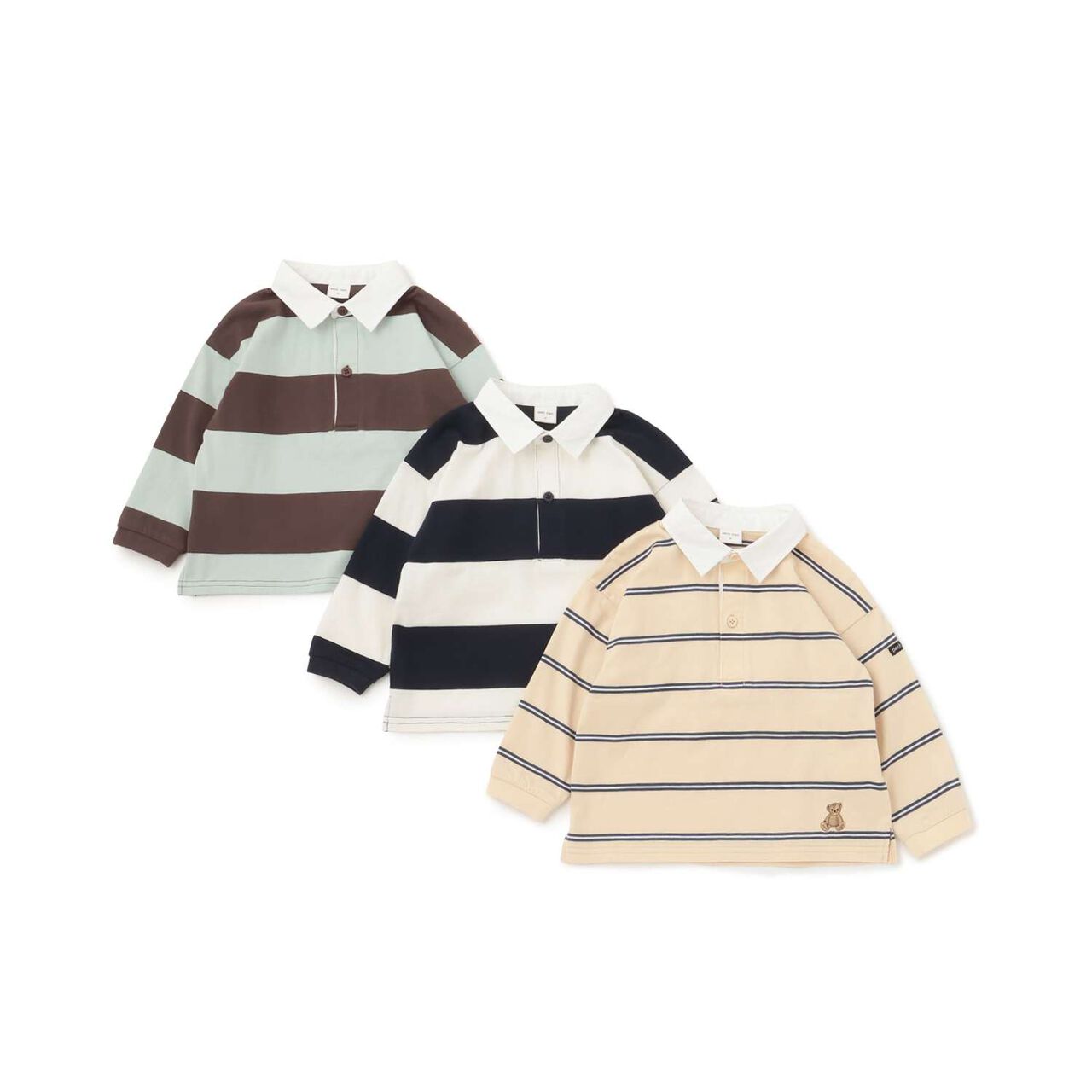 Link Stripe Pattern Rugby Long Sleeve T-Shirt,Navy, large image number 18