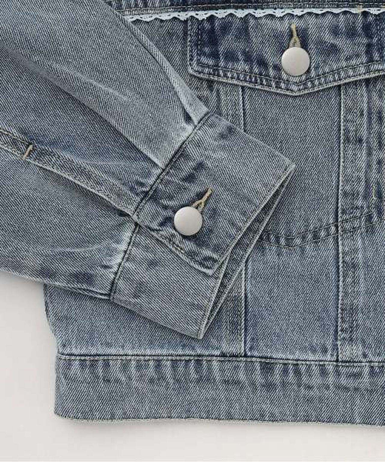 Motif Logo Denim Jacket,Deep blue, large image number 5