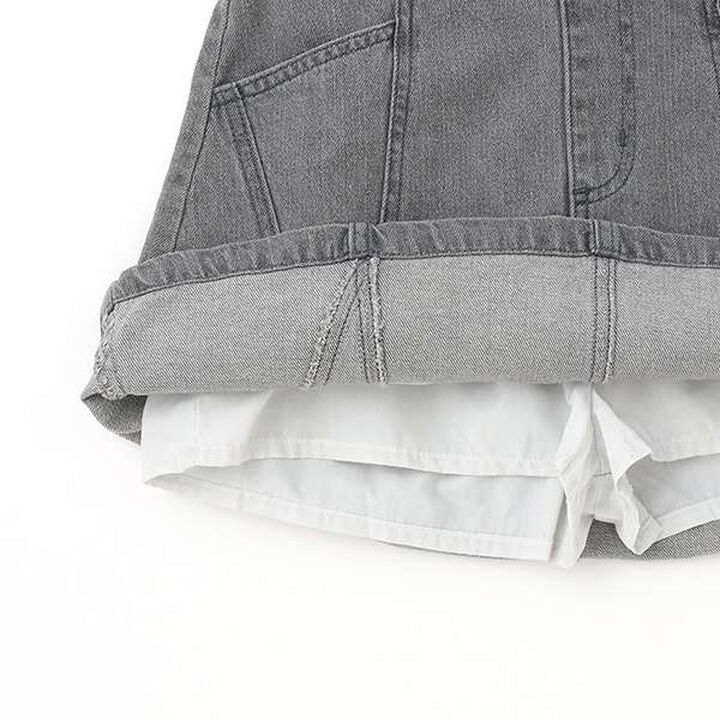 Color-Block A-Line Skirt Shorts,Ivory, medium image number 5