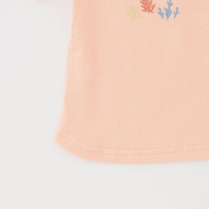 [接觸涼感] 海洋生物刺繡T恤,海軍藍, medium image number 10