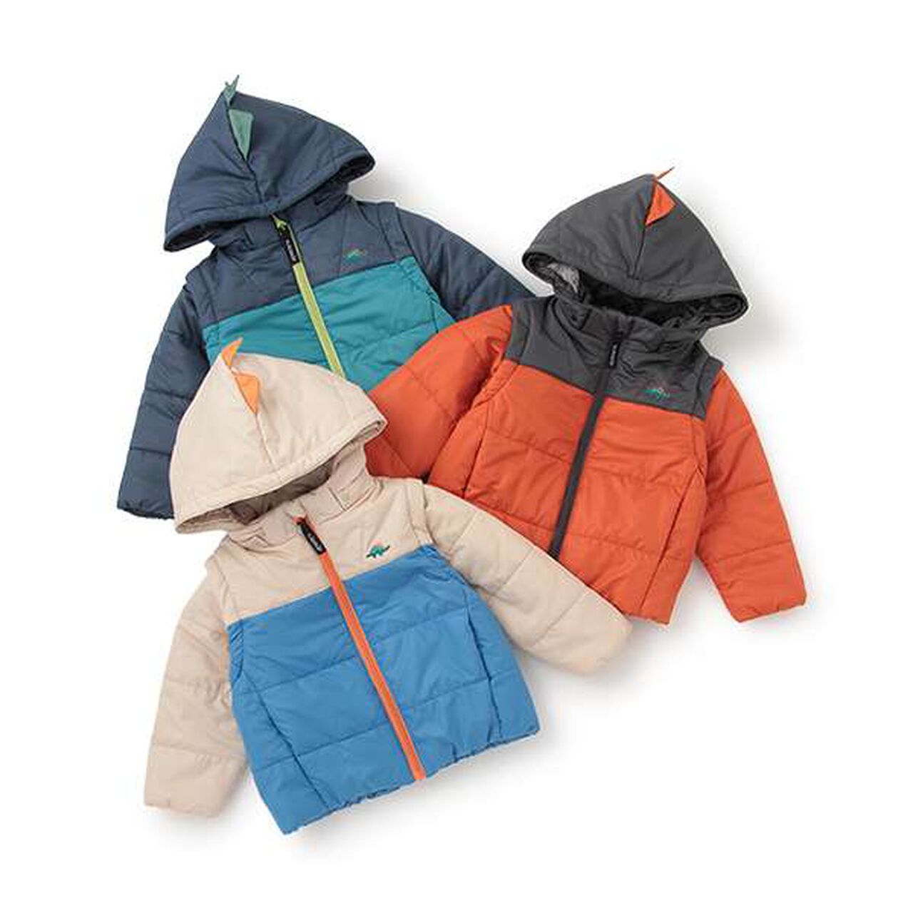 Dinosaur 3-Way Puffer Jacket,Orange, large image number 15