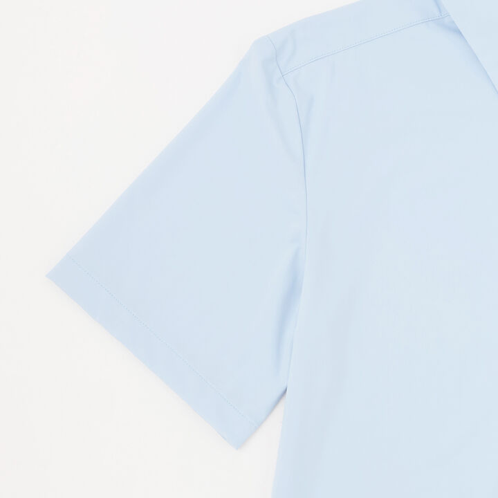 [UV Protection] Pointed Collar Short-Sleeve Cut and Sew Shirt,White, medium image number 4